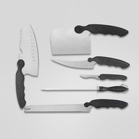 Ensemble de couteaux de chef en acier à six pièces, très vendu, multi-usages, pour la cuisine, la salle à manger et l'extérieur, ensemble complet de couteaux à découper la viande tranchants