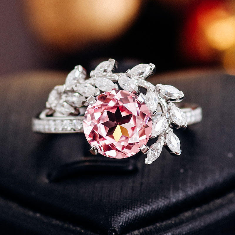 แหวนอัญมณีแล็บโกลด์ 18k