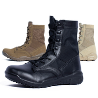 Bottes de randonnée CQB à tige haute, en microfibre Oxford, respirantes, avec doublure en mesh, semelle en caoutchouc et plastique, couleur sable