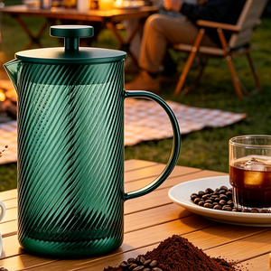 <span class=keywords><strong>Cafetière</strong></span> à piston manuelle créative personnalisée <span class=keywords><strong>avec</strong></span> couvercle en bambou et <span class=keywords><strong>filtre</strong></span> en acier inoxydable 304, <span class=keywords><strong>cafetière</strong></span> en verre - Product Image 1