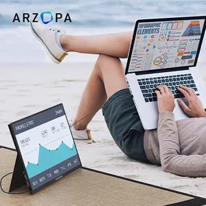 Arzopa Best Sell USB Dual Triple Laptop Extender Screen Mobile 1080P HD 15.6 Inch Portable Monitor for Gaming