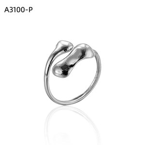 Anillo de moda Amy Amy A3100 de acero inoxidable chapado en plata 925, diseño moderno para mujer, uso diario, regalo, joyería - Product Image 1