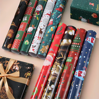 Papier cadeau de Noël en rouleau, de qualité supérieure, personnalisé, imprimé, avec feuille métallique, pour enfants, anniversaires, cadeaux de Noël
