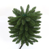 Grüner Beflockter Hochwertiger Realistischer Künstlicher Weihnachtsbaum mit Standfuß PVC-Spitze Feiertagsdekoration Wohnzimmer Haus Innenbereich