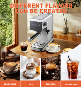 Machine à expresso semi-automatique à écran tactile avec icônes <span class=keywords><strong>de</strong></span> motifs colorés, 15 bars, pour barista à domicile, pour les amateurs <span class=keywords><strong>de</strong></span> café - Product Image 2