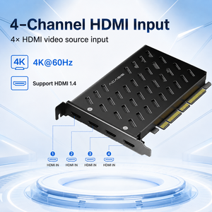 Tarjeta de Captura HDMI PCIe X4 de 4 Canales, 4K60 HDMI1.4 YUY2, Completamente de Aluminio, Interna, PCI - Product Image 2