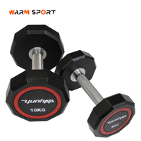 Logo Kustom CPU Coated Anti-Roll Dumbbell 10-Sisi 2.5-70KG untuk Importir Gym ISO9001 OEM/ODM