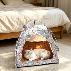 Huisdier Kattentent Huis Geen Opstelling Katoen Wasbaar Koelmat Kattengrot Tent OEM ODM Bulk Levering - Product Image 1
