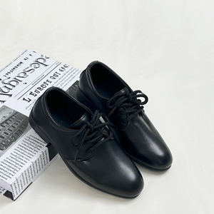 Zapatos de Cuero para Niños, Color Negro Mate, con Cordones, Punta en Pico, Estilo Deportivo - Product Image 2