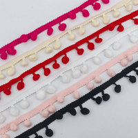 Bordure en dentelle pompon multicolore RYL 1,3 cm, franges en nylon pour vêtements, rideaux et accessoires de couture pour textiles de maison