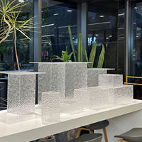 Nouvel arrivage Grand présentoir de buffet en acrylique Ensemble de supports à nourriture pour cube gigogne Risers en acrylique pour mariage emballés dans une boîte