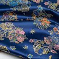 Kain Brokat Jacquard Tenun Tradisional Gaya Cina dengan Pewarnaan Benang untuk Pakaian dan Gaun