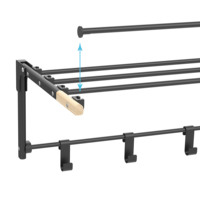 Porte-vêtements mural multifonctionnel moderne en bambou pliable pour la cuisine et la salle de bain