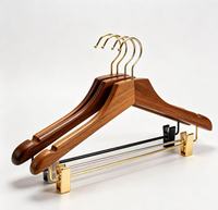 Nouveaux Cintres en Bois Antidérapants pour Vêtements, Logo Personnalisé, Hôtel, Hêtre, Clip Lotus, Barre de Suspension, Cintre en Bois Massif de Luxe