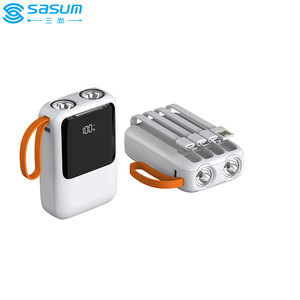 แบตสำรอง <span class=keywords><strong>K670</strong></span> 10000มิลลิแอมป์ต่อชั่วโมงมีสายชาร์จ4สายคล้องดีไซน์ทันสมัยสำหรับชาร์จโทรศัพท์แบบพกพาได้อย่างรวดเร็วพร้อมไฟฉาย - Product Image 2