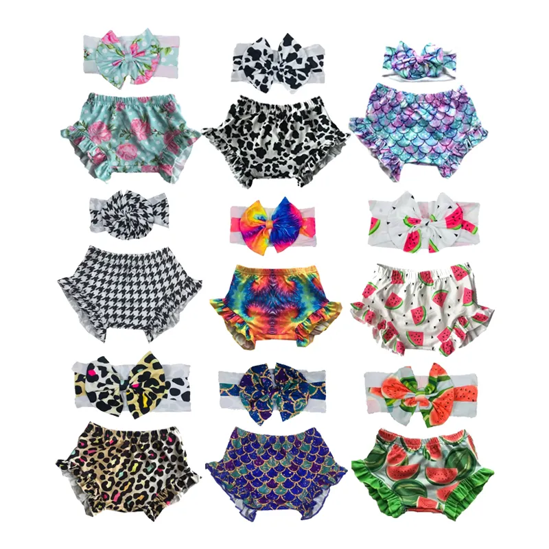 2020, комплект одежды для маленьких девочек, комплекты с повязкой на голову и шортами для маленьких девочек, летние шаровары, бутик, детская одежда
