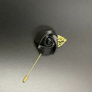 Atacado Moda Personalidade Red Gold Leaf Rose <span class=keywords><strong>Flower</strong></span> Homens Broche Terno De Casamento Peito Acessórios Host Corsage - Product Image 3