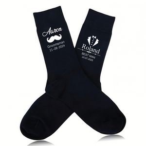 Calcetines Personalizados para Padrinos de Boda con Fecha y Rol, Regalo para el Padrino de Boda - Product Image 1