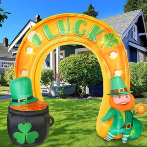 Vente chaude 9FT Gonflable Shamrock Leprechaun Or Pot Lucky Horseshoe Archway pour ST. Décoration Fête de <span class=keywords><strong>Patrick</strong></span> - Product Image 1