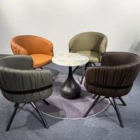 Fauteuil pivotant moderne 8091 en cuir PU, fauteuil de détente, canapé individuel rotatif pour salon, bureau