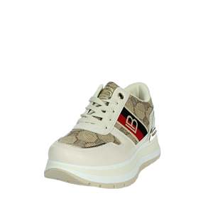 Sneakers con plateau spesso beige in pelle sintetica allacciate da donna Laura Biagiotti, ammortizzate - Product Image 6