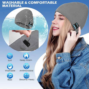 Último recargable BT5.0 sombrero inalámbrico música auriculares Beanie altavoz conducción Auriculares auriculares faro - Product Image 1