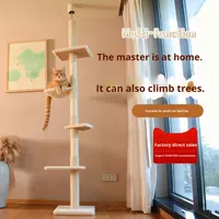 Arbre à chat moderne de luxe, tour du sol au plafond, poteau en sisal épaissi stable, multifonctionnel, cadre d'escalade minimaliste pour chat, carton