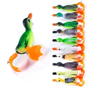 Leurre Double hélice flottant canard en Silicone souple, appât artificiel wobbler à jambe rotative, 8 cm 12g, 1 unité