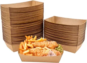 Envases de papel Kraft rectangulares cuadrados desechables con logotipo personalizado para embalaje de alimentos, cajas para magdalenas y pasteles para <span class=keywords><strong>sushi</strong></span>, ensaladera de azúcar - Product Image 3