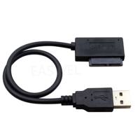Convertidor de Cable de unidad óptica, adaptador Delgado SATA/IDE CD DVD a USB 2,0, 7 + 6 13 pines