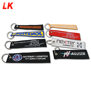 Porte-clés en tissu brodé avec logo, vente en gros, étiquettes de <span class=keywords><strong>vol</strong></span> de fournisseur personnalisées avec logo personnalisé - Product Image 5