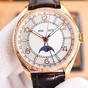 <b>Top</b> Quality Luxury Unisex Mens and Womens Watch <b>Rose</b> Gold Diamond Body White Surface Full Calendar Automatic Mechanical Trendy - Product Image 1