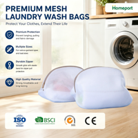 2pcs sac de lavage portable personnalisé en polyester à fermeture éclair maille épaisse réutilisable et respirante pour le nettoyage du soutien-gorge pour la maison hôtel usage domestique