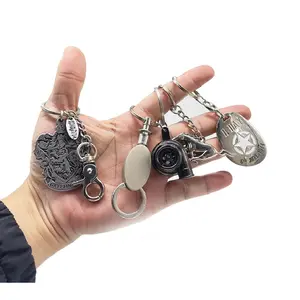 Bestseller Produkte Benutzer definierte Schlüssel anhänger 3D Blank Werbe schlüssel ring Metall Schlüssel bund