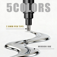 Spidol Krom Cair 2.8mm, Pena Cat Finishing Cermin, Perbaikan Goresan Velg Mobil, Pewarna Gambar, Spidol Metalik