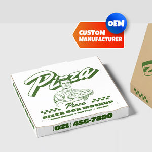 Caja Kraft de pizza con impresión personalizable OEM Mejora la presentación del producto con estilos y diseños innovadores - Product Image 1