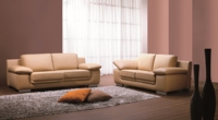 Vente directe usine – Canapé deux places personnalisable en cuir italien haut de gamme/tissu performant pour salon de villa – Marque OEM