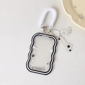 Porte-clés transparent en plastique pour photocarte, étui irrégulier pour carte d'identité d'étudiant, carte de bus, vente en gros - Product Image 4