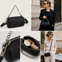 Sac fourre-tout structuré en cuir PU personnalisé avec logo OEM pour femme, fermeture éclair, design décontracté, chaîne, vente en gros