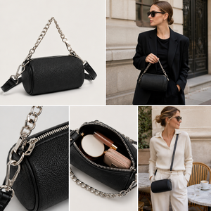 Borse a tracolla piccole da <span class=keywords><strong>donna</strong></span> in pelle vegana Quiet Luxury, con fodera in poliestere, chiusura a cerniera, design casual, catena, all'ingrosso - Product Image 5
