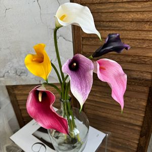 Fleur artificielle Calla Lily Jinxi, rose, jaune, violet, rouge rose, PVC réaliste, décoration de mariage, décoration de la maison, accessoire photo - Product Image 2