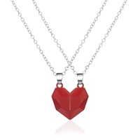 Collier pendentif tendance plaqué or Chaînes en alliage personnalisées pour couples Collier coeur aimant pour fêtes