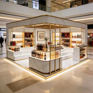 خزانة عرض خشبية للنبيذ مع أرفف قابلة للتعديل للمتاجر - Product Image 4