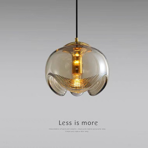 Lampe suspendue en verre ondulé, <span class=keywords><strong>design</strong></span> moderne et créatif, <span class=keywords><strong>Luminaire</strong></span> décoratif d'intérieur, idéal pour une chambre à coucher, un chevet, une salle à manger ou une <span class=keywords><strong>cuisine</strong></span> - Product Image 4