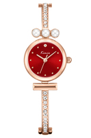 Coffret cadeau exquis pour la Saint-Valentin, montre à quartz pour femmes avec cadran rond, bracelet de montre avec perles et strass, ensemble cadeau