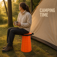 Siège d'angle relaxant Orange avec bande de finition anthracite pour l'ambiance du feu de camp, l'atmosphère nocturne, la fumée de bois et le repos en milieu forestier