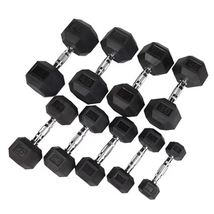 5-50lbs <span class=keywords><strong>5lb</strong></span>, 10lb, 15lb, 20lb, 25lb, 30lb, 35lb, 40lb, 45lb และ50lb Hex ยางดัมเบลชุด - Product Image 1