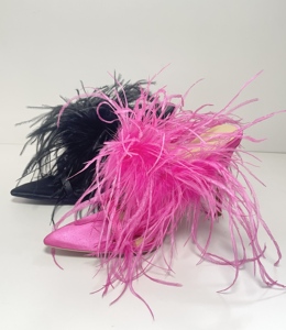Sandali da Donna con Tacco Alto Personalizzati, Taglia 46, Lussuosi, Estivi, con Tacco Sottile, Punta a Spillo e <span class=keywords><strong>Piume</strong></span> di Struzzo - Product Image 6