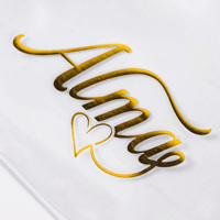 Pochette en plastique transparente avec logo personnalisé en feuille d'or, fermeture à bouton-pression, pour bijoux (boucles d'oreilles, bagues) – Emballage personnalisé