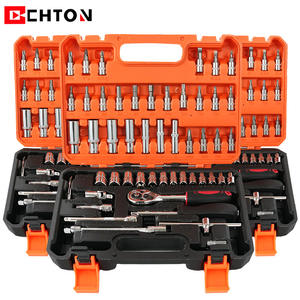 Kit d'outils Chton 53 pièces en acier au chrome vanadium, jeu de clés à cliquet pour réparation mécanique, automobile et domestique - Product Image 4